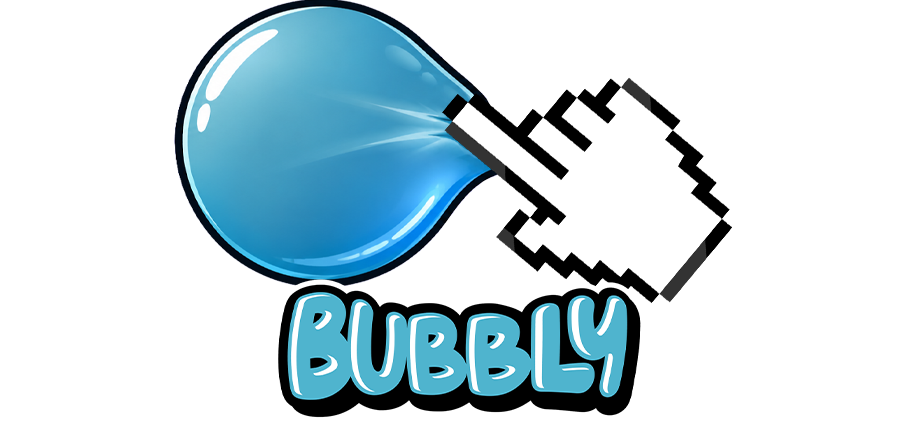 Bubbly game logo, roguelike extraction arcade