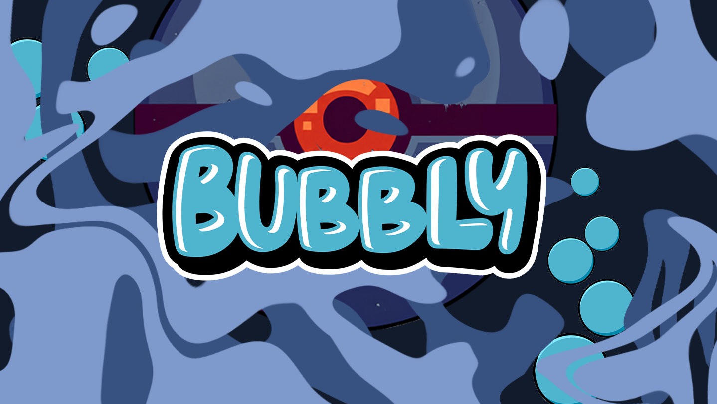 Bubbly key art banner: the logo over the bubble arena and the Core